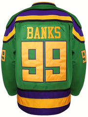 Men's Ducks Hockey Jersey Vintage Stripe V-Neck Long Sleeve Uniform