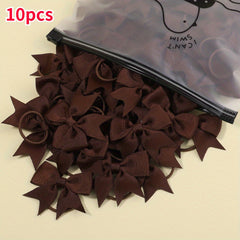 10pcs Bow Decor Hair Tie Hair Bands Ponytail Holders