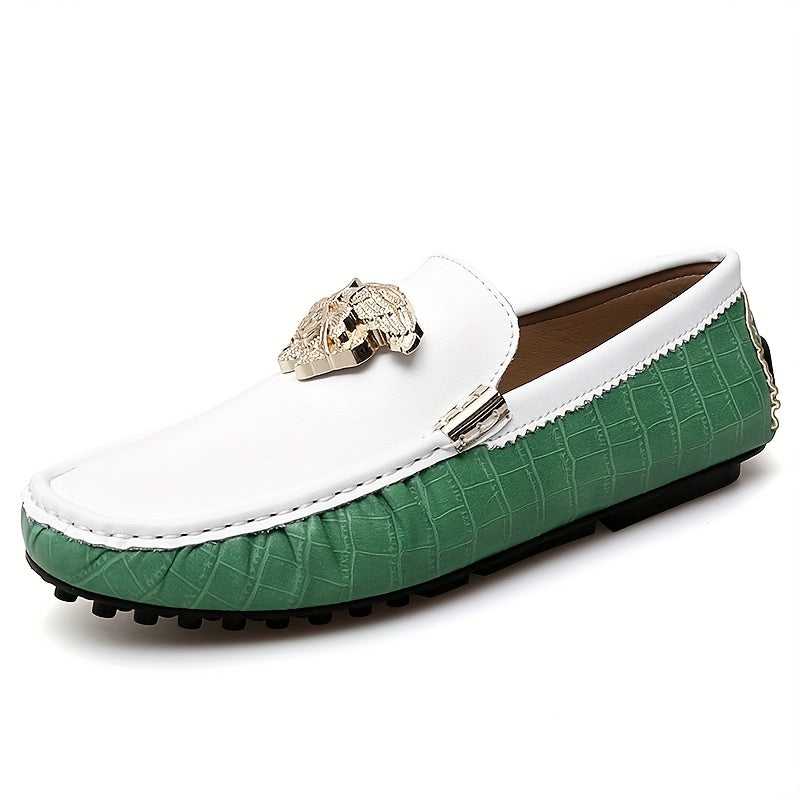 Men's Plaid Slip On Loafers Smart Casual Dress Shoes