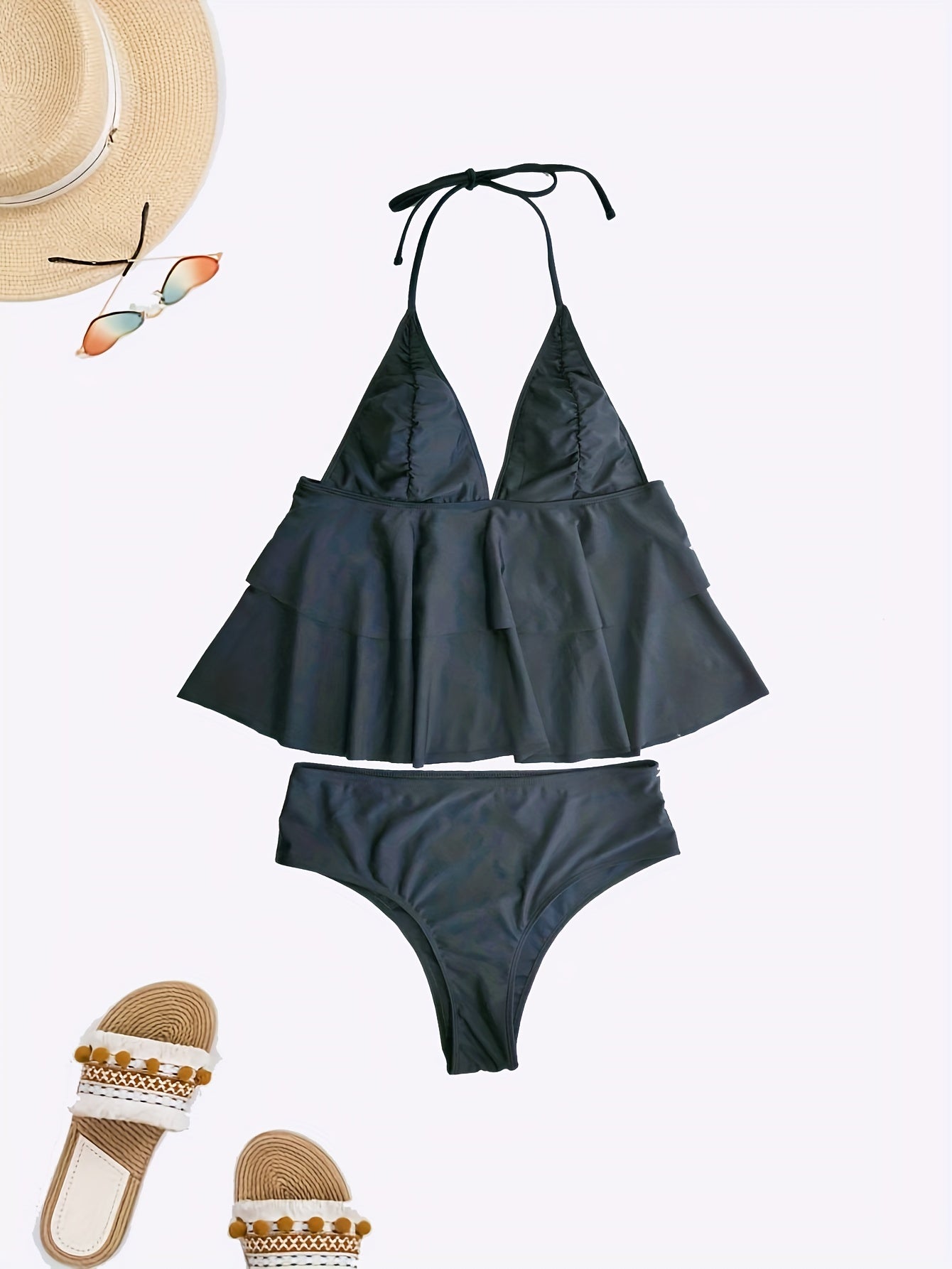 Sexy Tankini Set Women's Plus Swimsuit Two Piece Set