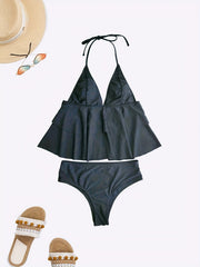 Sexy Tankini Set Women's Plus Swimsuit Two Piece Set