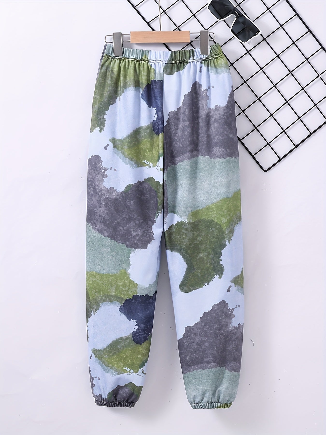 Boys Camo Style Letter Jogger Sweatpants