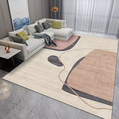 Modern Area Rug Soft Polyester Fiber Carpet Non-Slip TPR Base