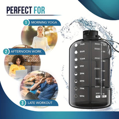 128oz Water Bottle With Time Marker & Straw - Leakproof