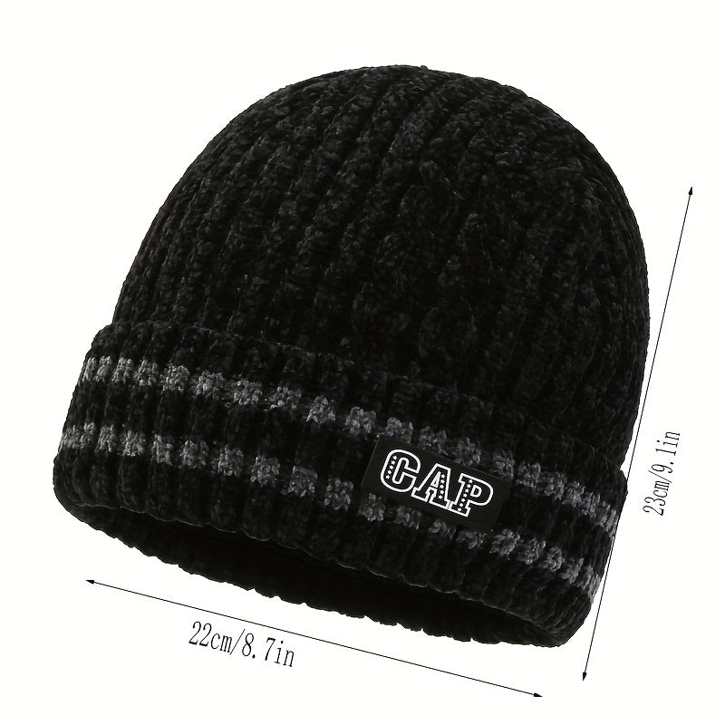 Men's Thickened Winter Knit Hat Warm Beanie Windproof Coldproof