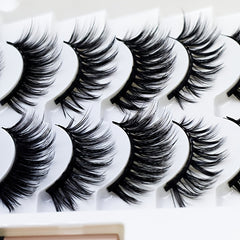 Magnetic Eyelash Set & Eyeliner Kit, Natural Fluffy Curly 5 Magnetic 10 Pairs