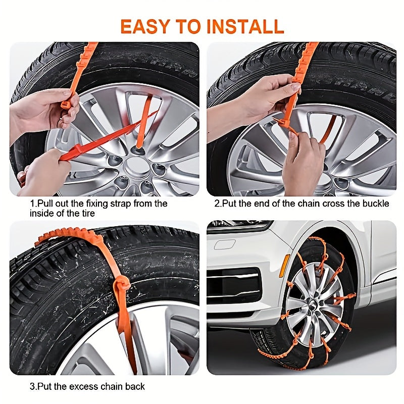 12pcs Car Tire Chain Snow Rope Truck Off Road Vehicle Traction