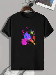 Colorful Paint Print Men's Graphic T shirt Casual Comfy Tees For Summer