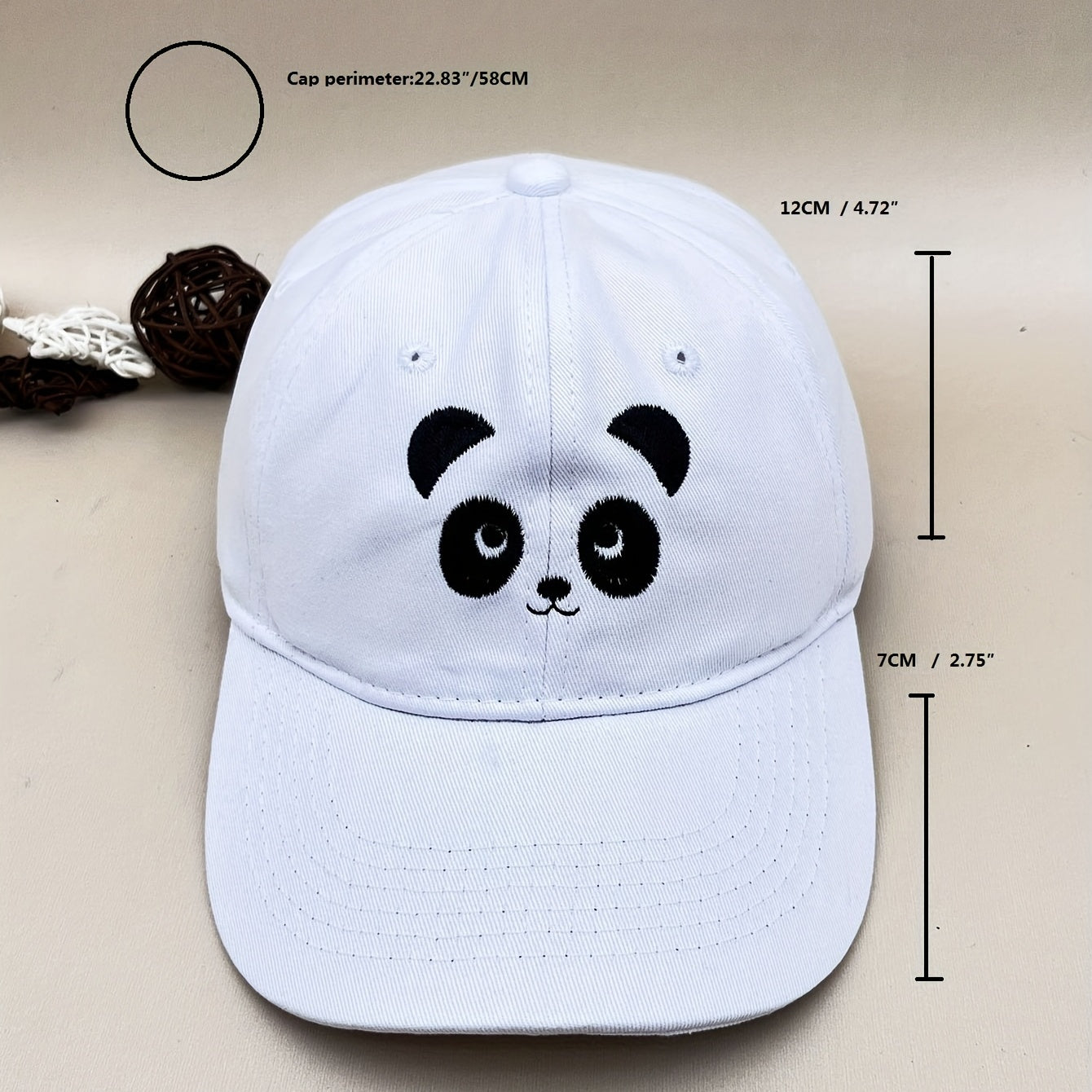 Panda Embroidery Baseball Cap Casual Dad Hat Adjustable Sun Hat