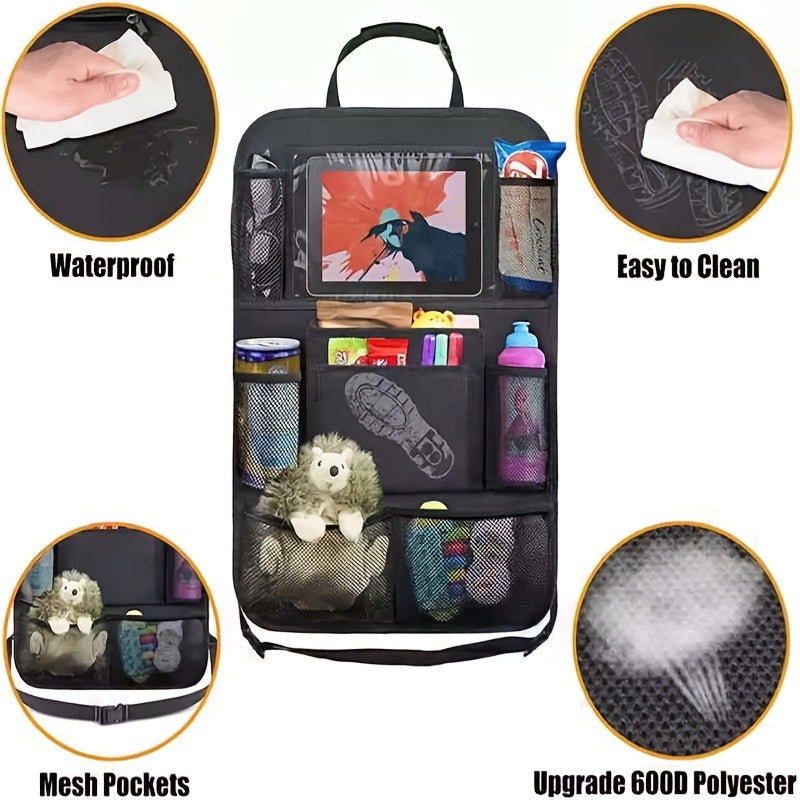 2pcs Car Backseat Storage Bags with 9 Pockets 600D Oxford Material