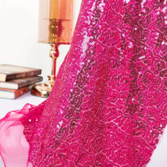 Hot Pink Sequin Fabric 1 Yard Width By 48inches