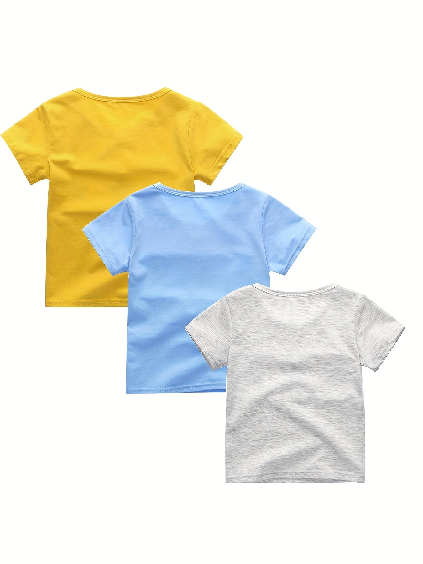Summer Boys Stitching Letter Print T-shirts 3pcs