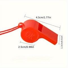 20pcs Mini Plastic Whistles With Rope Football Soccer Rugby Cheerleading Whistle