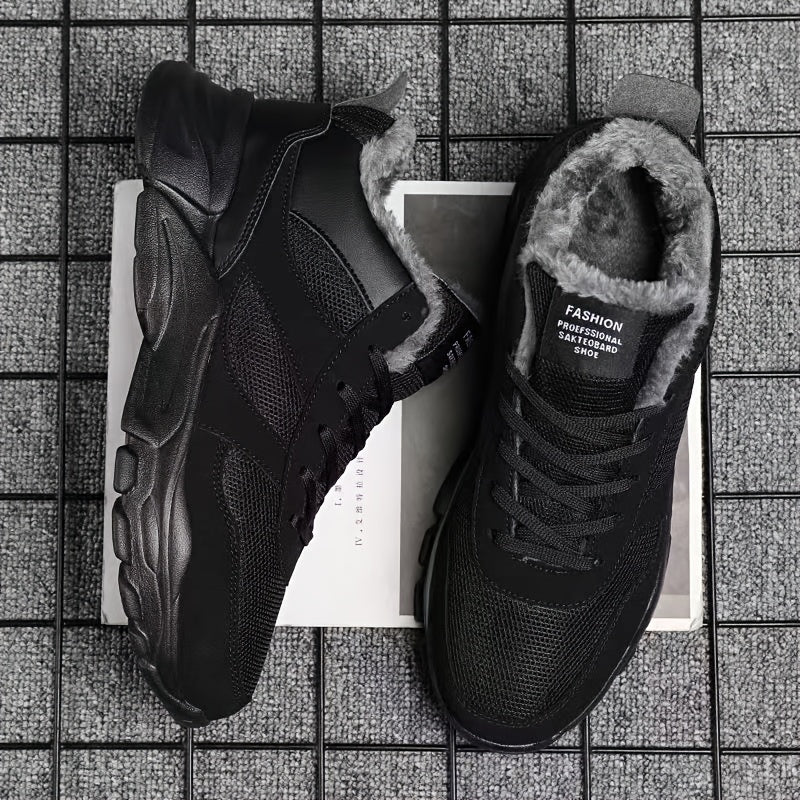 Men's Fleece Walking Shoes, Warm & Non-Slip