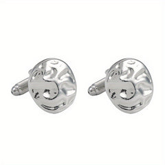 Men's Water Ripple Round Cufflinks Shirt Accessories