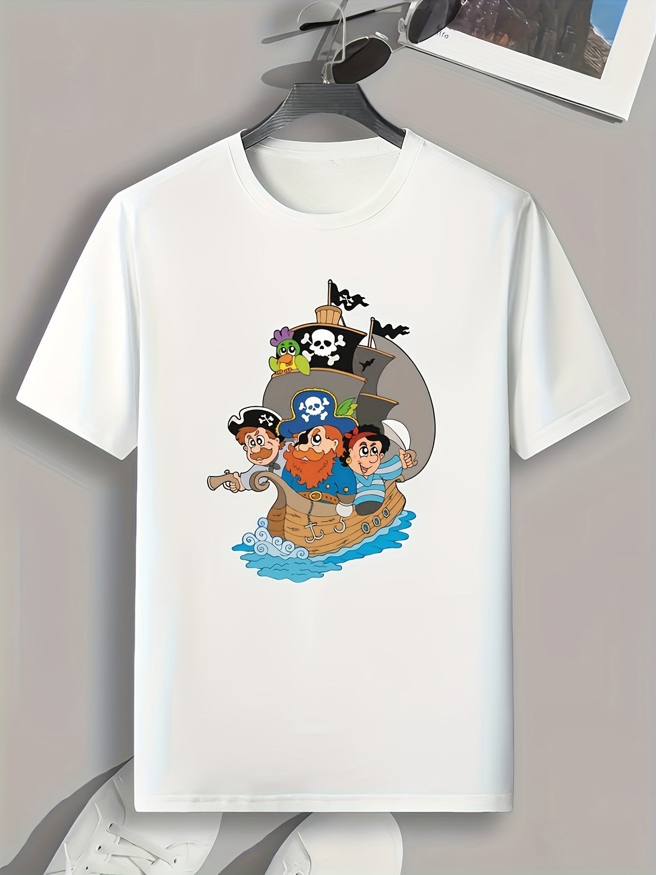 Cartoon Print Men's Graphic T-shirt Casual Comfy Tees For Summer