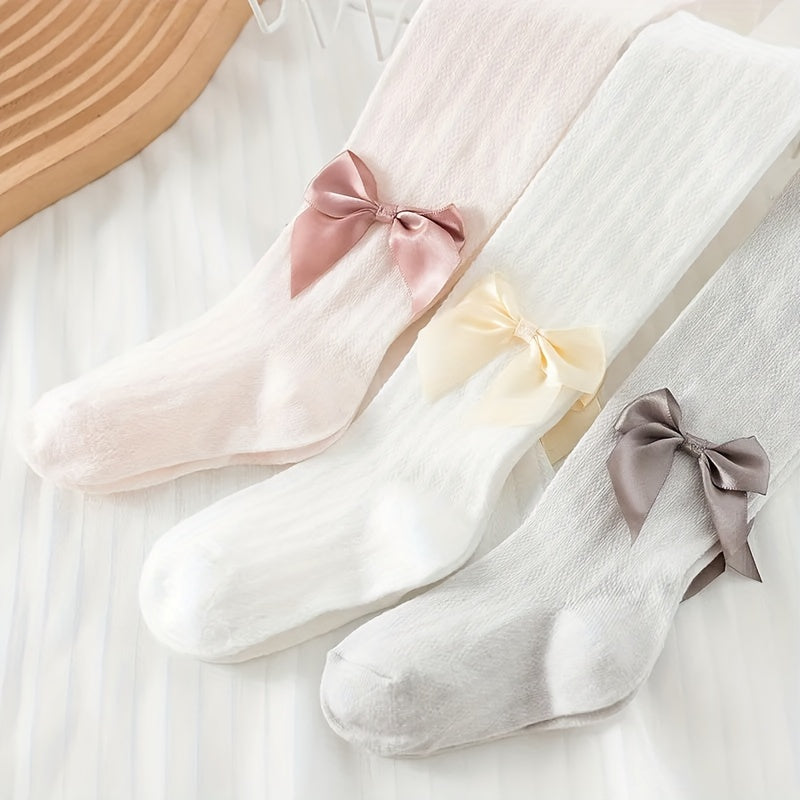 Baby Girls Tights Seamless Leggings With Bowknot Toddler Girls