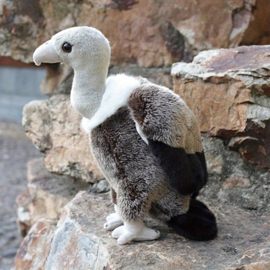 Realistic Vulture Plush Toy Soft Gray Tail Feathers Animal Doll Home Decor