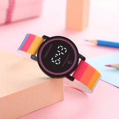 Colorful LED Student Sport Watches Kids Men Clock Digital Touch