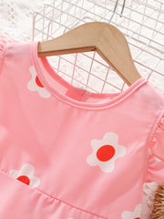 Baby Girls Casual Ruffled Flower Dress for Summer Party