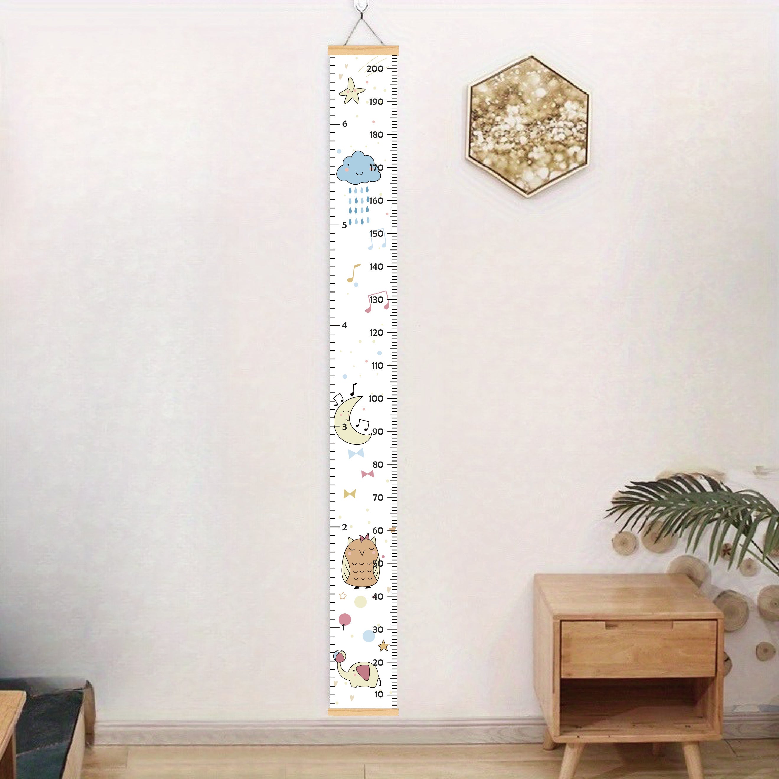 Canvas Growth Chart Wall Decor Removable Height Ruler 79" x 7.9"