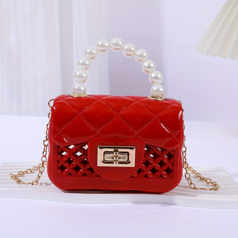 Pearl Chain Crossbody Bag Mini Handbag for Girls