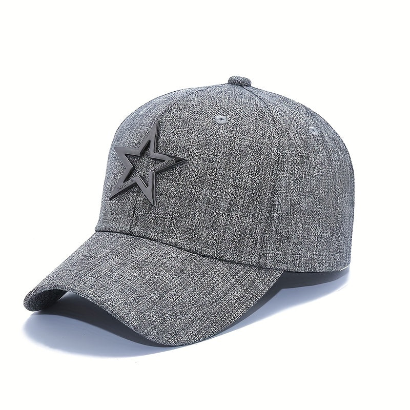 Iron Label Pentagram Baseball Cap Solid Hip Hop Sun Hat Unisex Dad Hats
