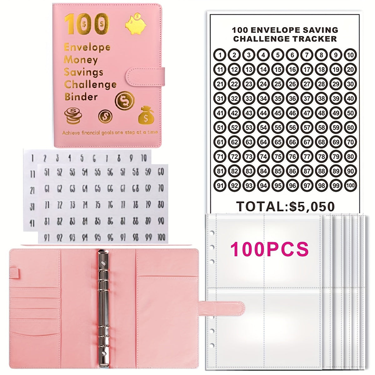 100 Envelope Challenge Binder Couple Savings Method 5050 Fun Savings