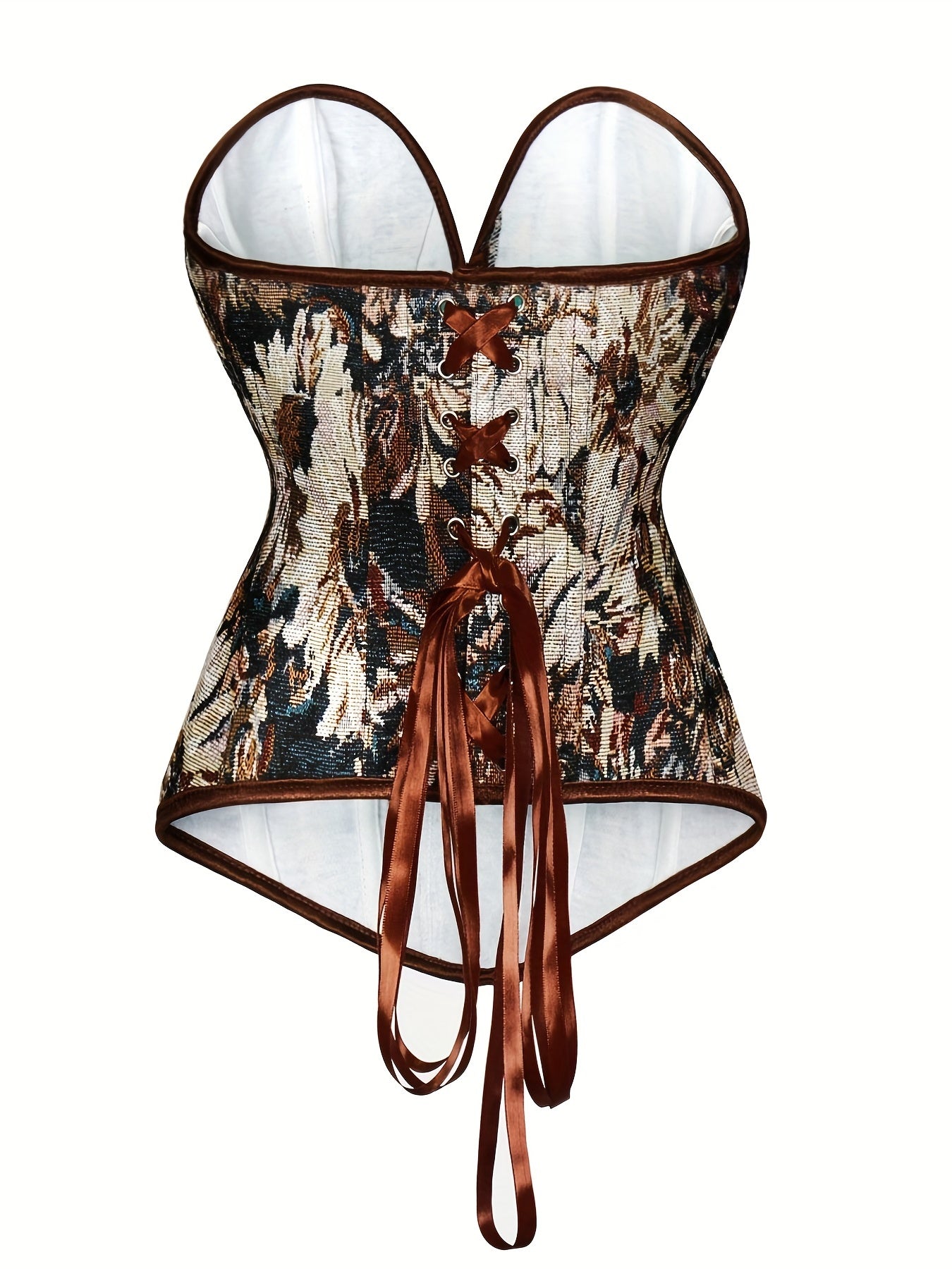 Floral Print Strapless Corset Push Up Lace Body Shaper Lingerie