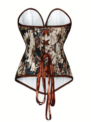 Floral Print Strapless Corset Push Up Lace Body Shaper Lingerie