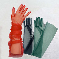 Sheer Mesh Gloves for Weddings & Events - Sexy Bridal Accessory