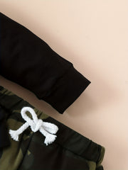 Toddler Baby Boys Pretty Fly Print Hoodie & Camo Pants Outfit
