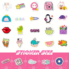 100pcs Waterproof Vinyl Stickers For Water Bottles Laptop Phone Skateboard