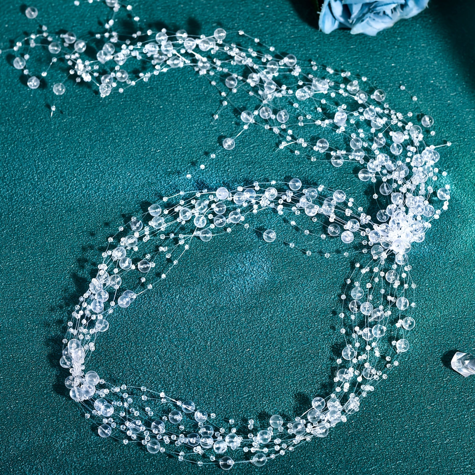 Transparent Bead Tassel Bridal Headpiece for Weddings Prom