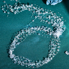 Transparent Bead Tassel Bridal Headpiece for Weddings Prom