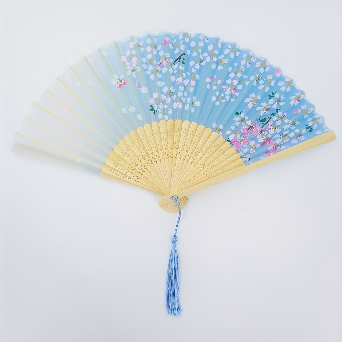 Chinese Flower Pattern Folding Fan Cheongsam Accessories Stage Performance