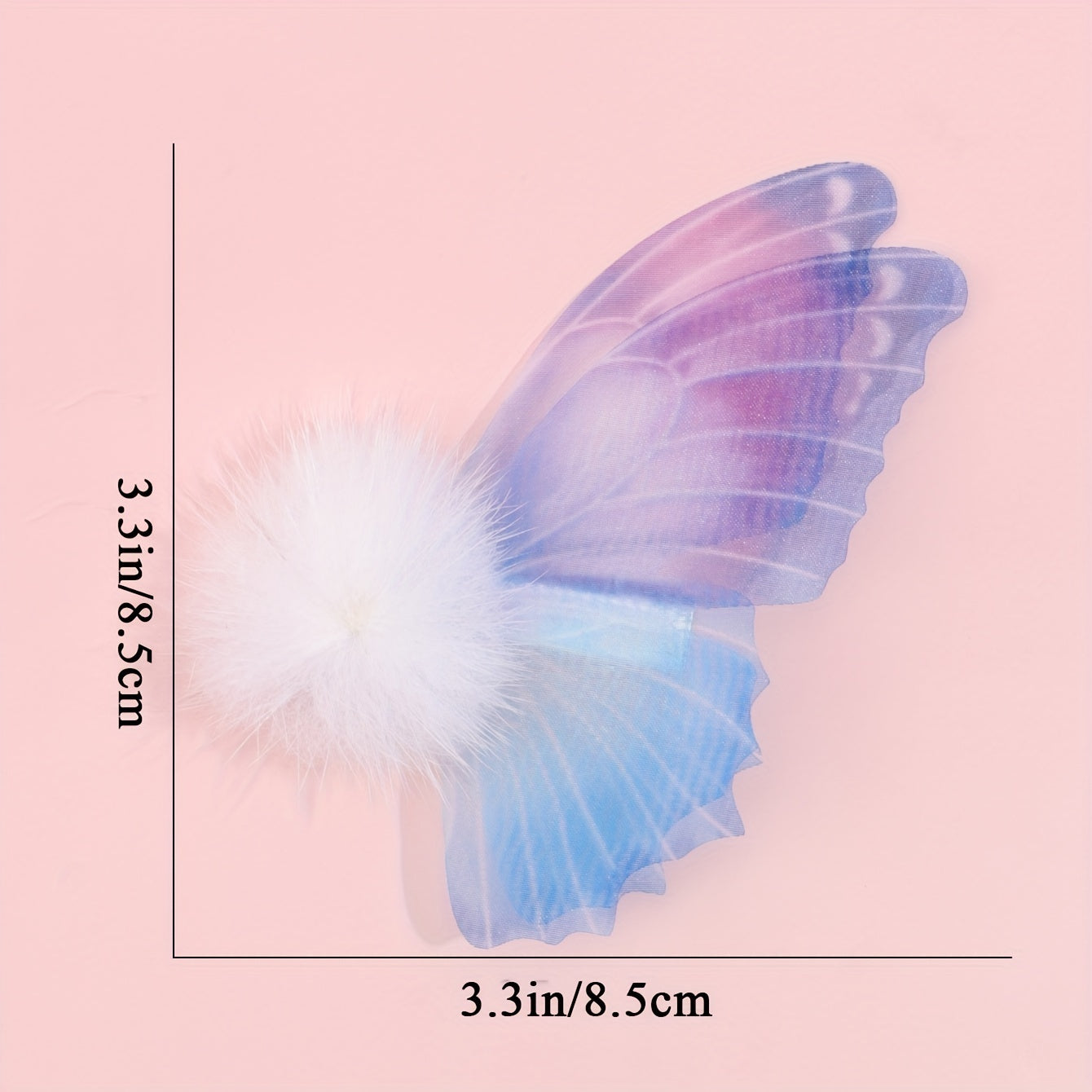 2pcs Sweet Plush Butterfly Hair Clips Party Girls Accessories
