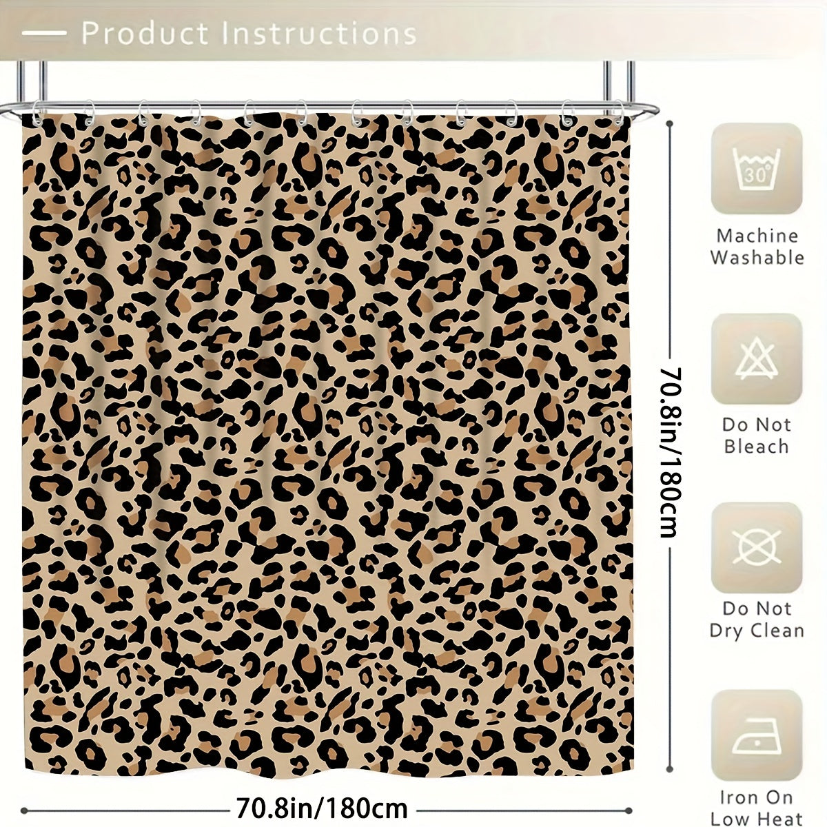 Leopard Print Shower Curtain Bathroom Decor Set