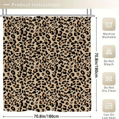 Leopard Print Shower Curtain Bathroom Decor Set