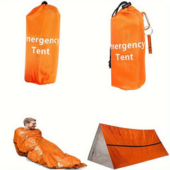 Emergency Shelter Tube Tent Kit Insulation Blanket SOS Sleeping Bag