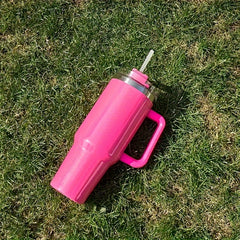 40oz Stainless Steel Insulated Water Bottle with Handle - Leakproof Straw Cup
