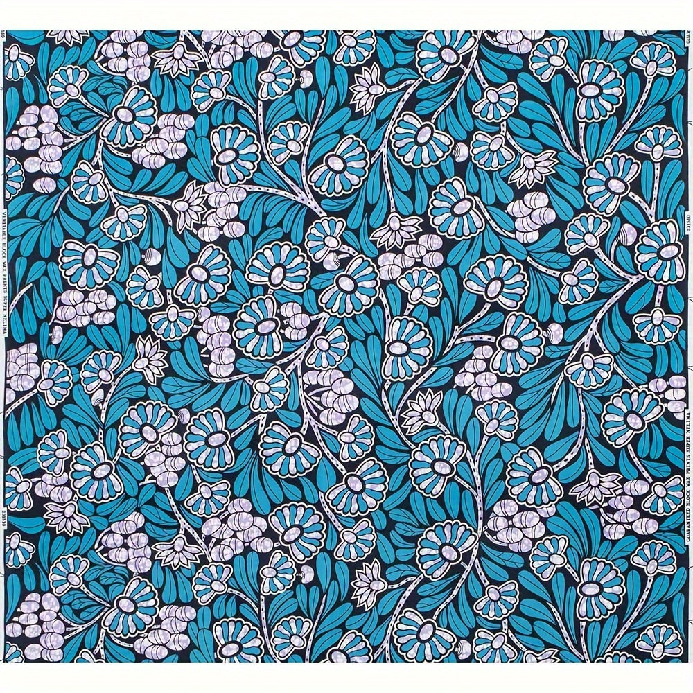 African Ethnic Wax Dye Printing Fabric Double Sided Geometric Print Cloth