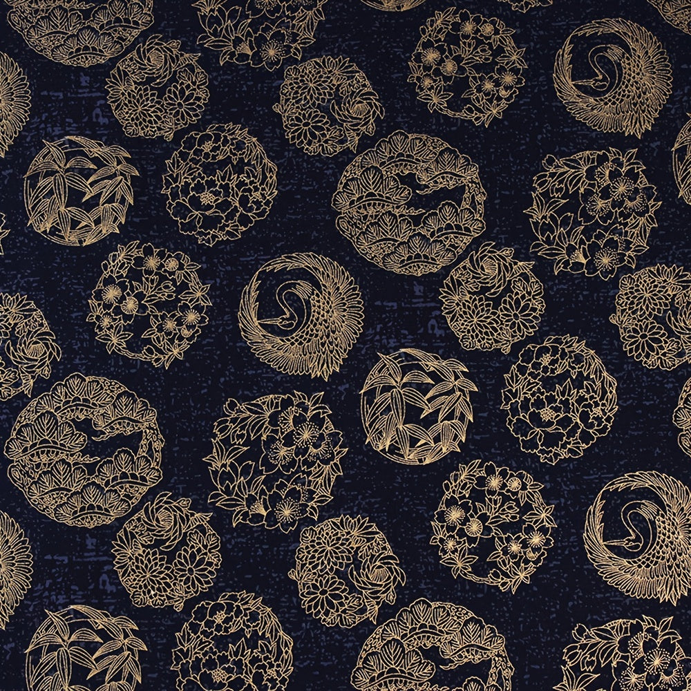 Chinese Bamboo Pattern Hot Stamping Cotton Japanese DIY Fabric