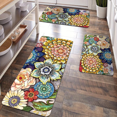 Flowers Meaty Kitchen Rug Flowers And Plants Kitchen Floor Mats