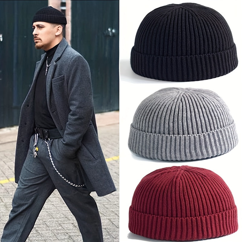 Unisex Ribbed Fisherman Beanies Winter Hats