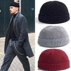 Unisex Ribbed Fisherman Beanies Winter Hats