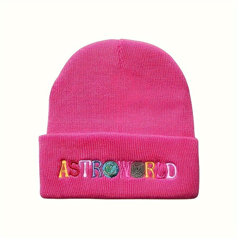 Colorful Letter Knitted Hat Winter Warm Ear Protection