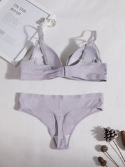 Sheer Lace Matching Lingerie Set Push Up Underwire Intimates Bra & Low Cut Bikin