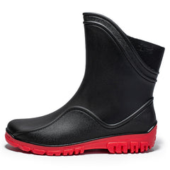 Men Rain Boots Wear Resistant Waterproof Non Slip Mid Top Rain Shoes