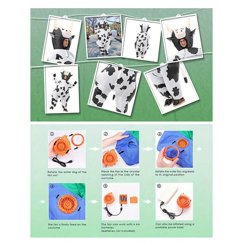 Dairy Cow Inflatable Costume for Halloween Party